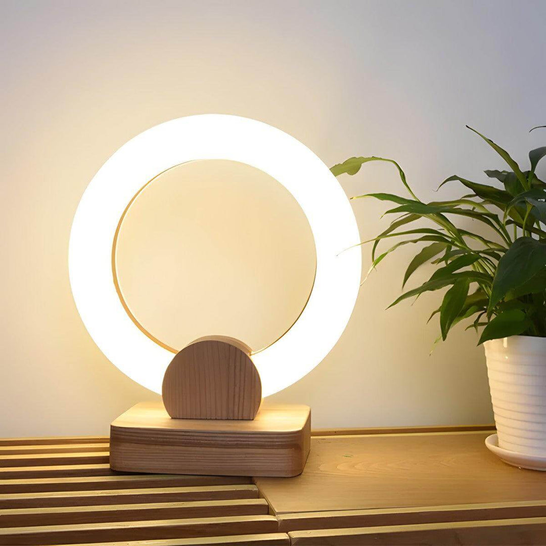 AuraHalo Wooden LED Table Lamp