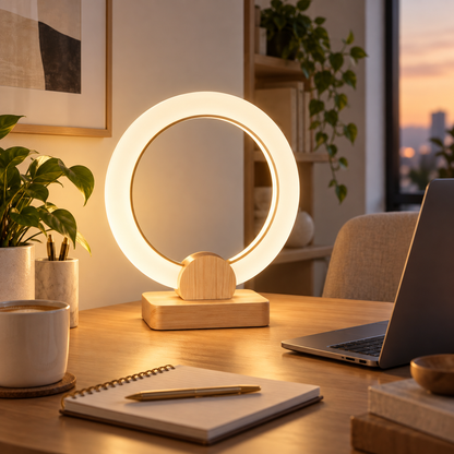 AuraHalo Wooden LED Table Lamp