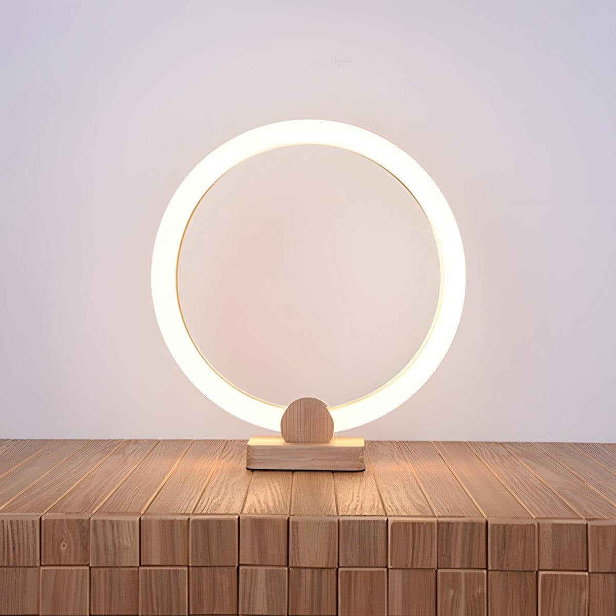 AuraHalo Wooden LED Table Lamp