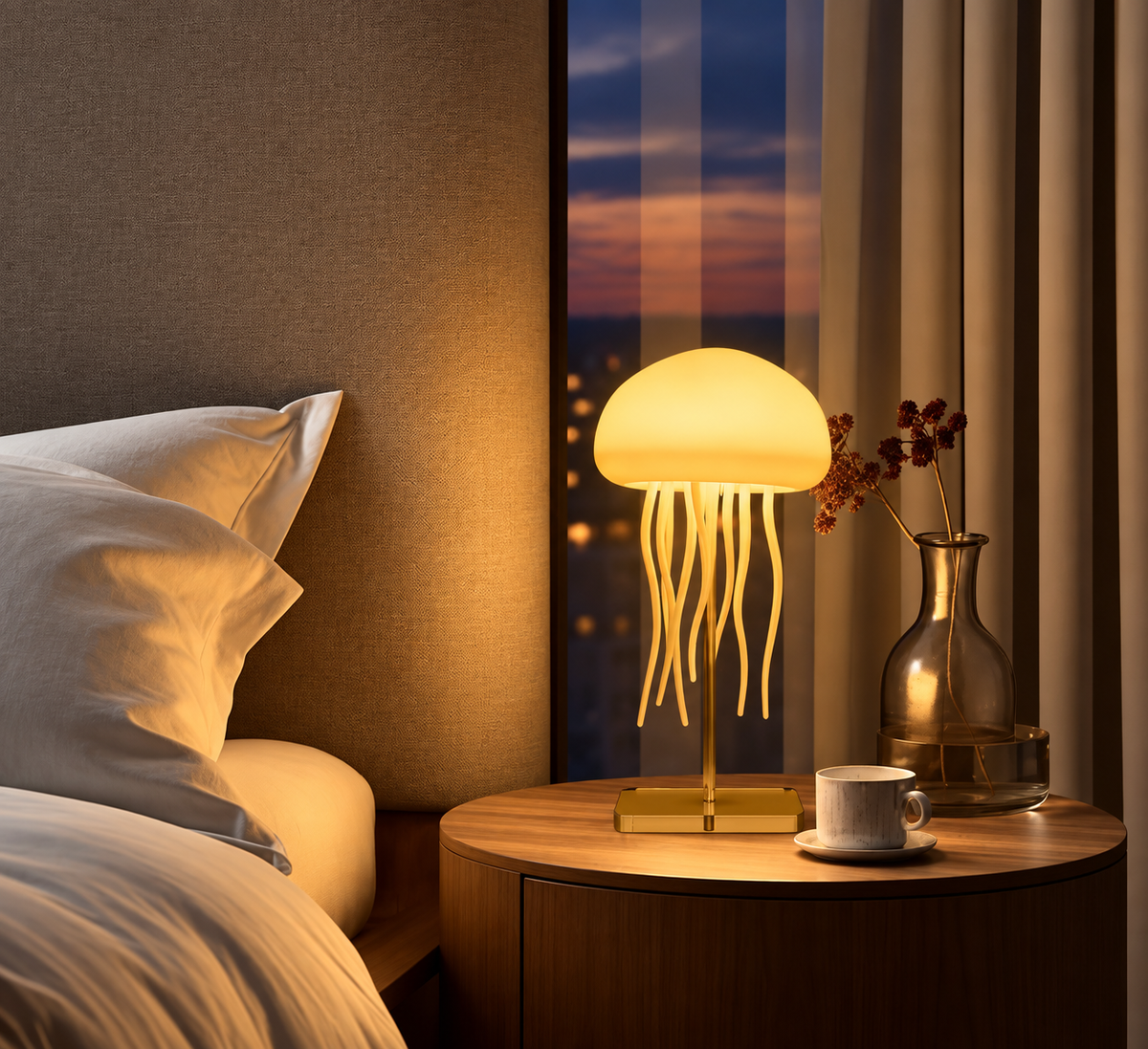 Aurora Jellyfish LED Mood Lamp – Color Changing Night Light