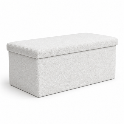 Elara Foldable Storage Ottoman – White