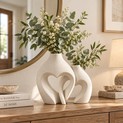 Embrace Heart Ceramic Vase Set