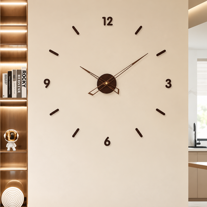 Orbis Sculptural Walnut Wall Clock