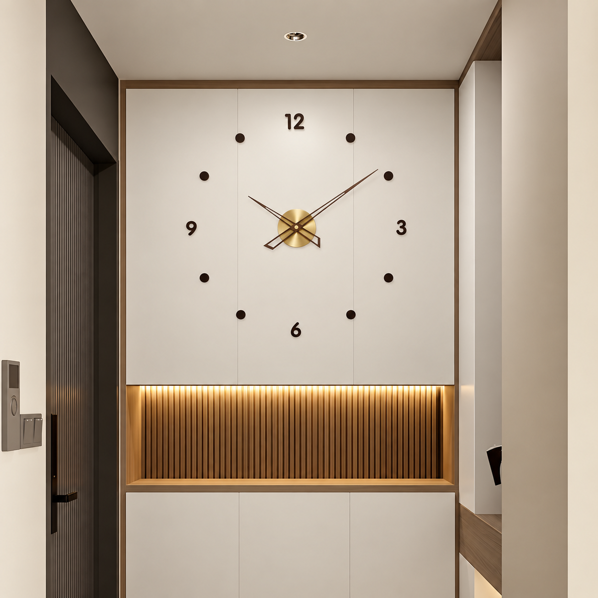 Orbis Sculptural Walnut Wall Clock